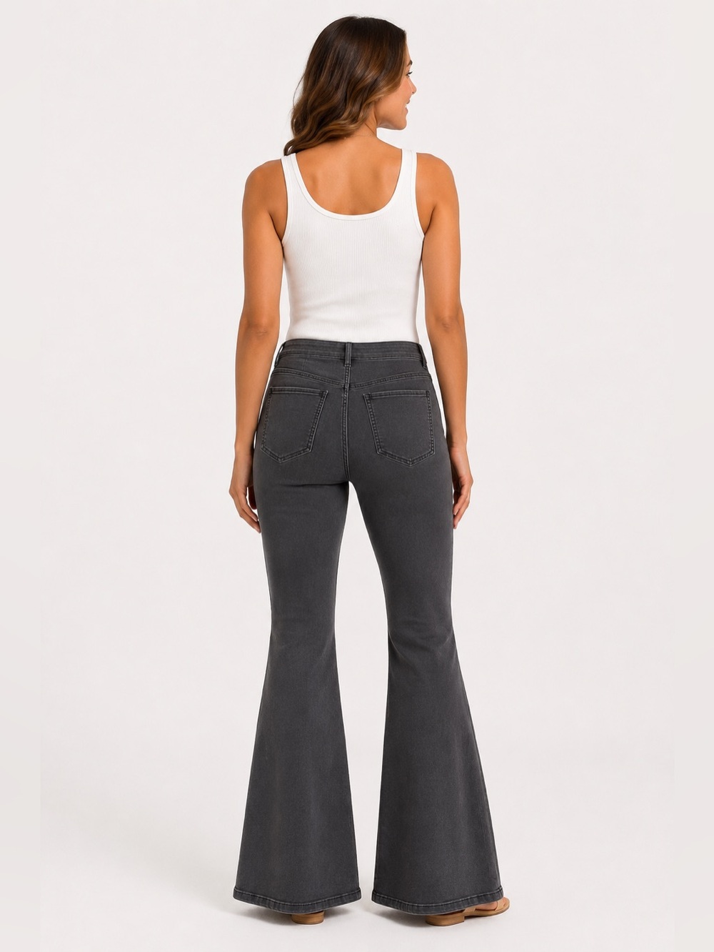 Free People flare jeans Charcoal color size 31 - Picture 2 of 7